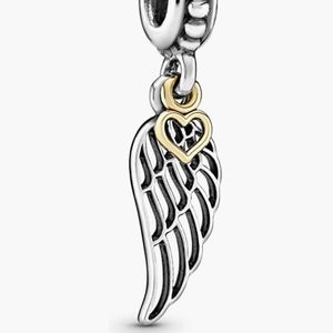 PANDORA Angel love & guidance charm with gold heart